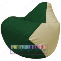 Бескаркасное кресло мешок Груша Г2.3-0110 (зелёный, светло-бежевый)